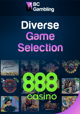 888 Online Casino Gaming Library With Its Logo for Different Gaming Options