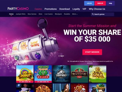 Party Casino website screenshot
