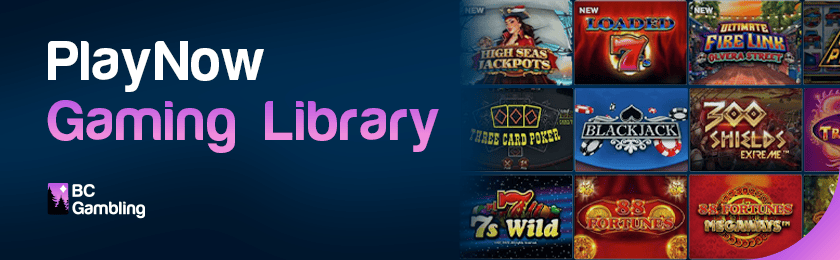 Different games from the PlayNow site for PlayNow Gaming Library