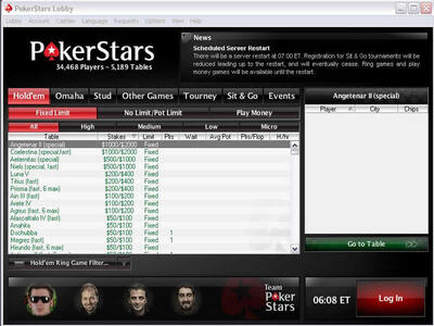 Poker Stars website