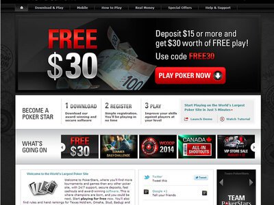 PokerStars Casino website screenshot