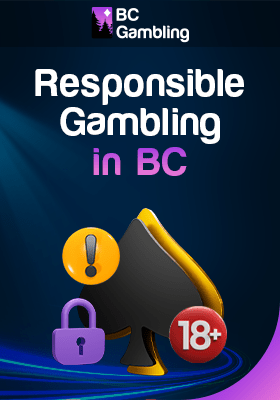 A lock pad and 18+ sign with a security logo for responsible gambling at online casinos in BC