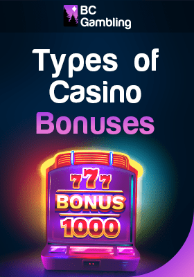 A slot machine with a bonus logo for different types of online casino bonuses