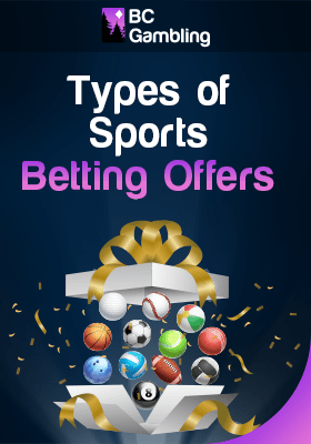 A gift box full of different sports balls for different types of sports betting bonuses