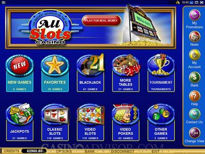 All Slots Casino website