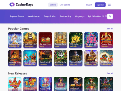 Casino Days Canada website screenshot