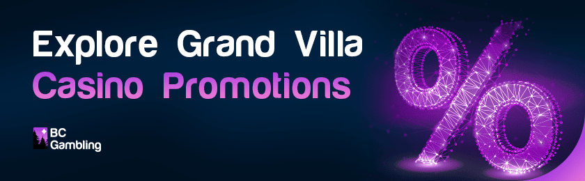 Big percent logo for Grand Villa casino promotions