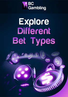Chips with Dollar sign and dice to explore different bet types