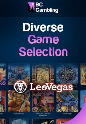 LeoVegas Casino gaming library with their logo for different game selection