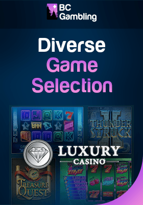 Luxury Casino gaming library with their logo for different game selection