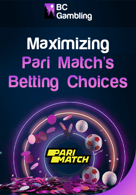 Coins, soccer balls and Pari Match logo for maximizing betting choices