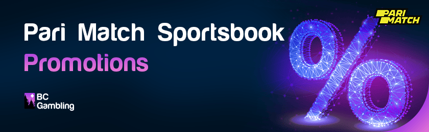 Pari Match casino logo, percentage sign filled with glowing lines and dots for sportsbook promotions