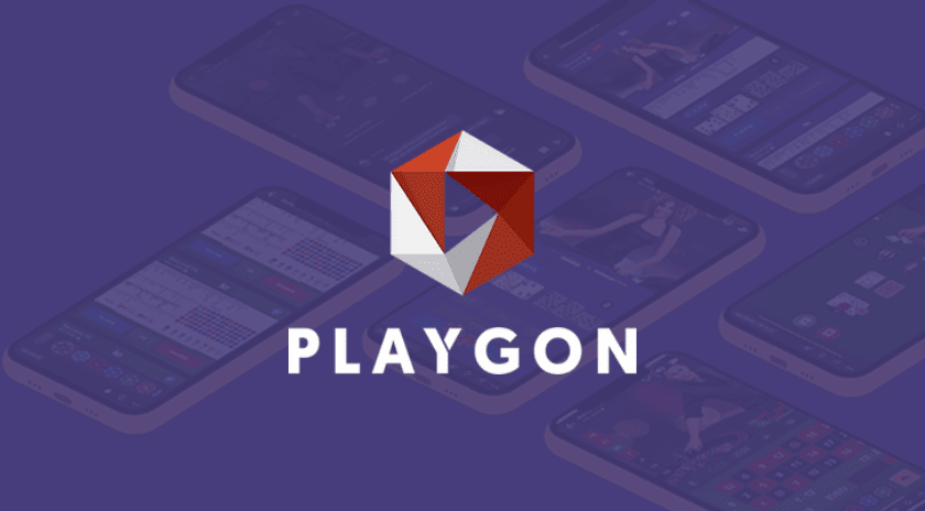 playgon logo with mobile casino games in the background