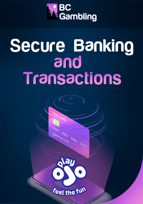 A credit card in a spin loop for Secure Banking and transactions of PlayOjo Casino