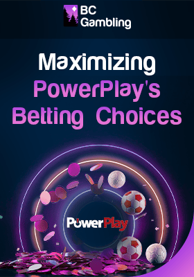 Coins, soccer balls with Power Play logo for maximizing betting choices