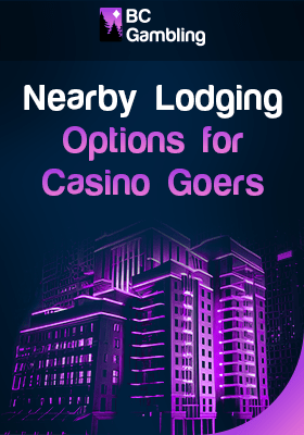 A glowing multi-storied building for nearby lodging options for casino goers