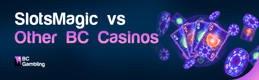 A deck of cards and chips for Slots Magic Casino vs. Other Online Casinos