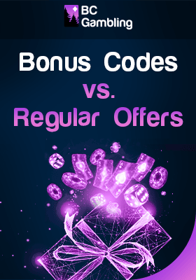 Some gambling items and gift box for bonus codes vs. regular offers