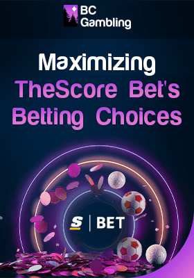 Coins, soccer balls with Score bet casino logo for maximizing betting choices