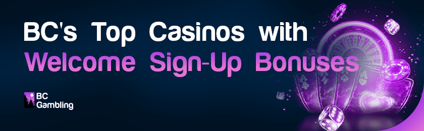 A Lightning Roulette with a few playing cards, chips, and a few rolling dice for BC top casinos with welcome sign-up bonuses