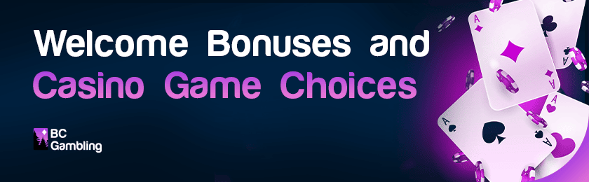 A few playing cards with some casino chips for welcome bonuses and casino game choices