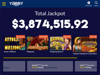 Yabby Casino website