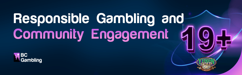 Casino logo and a shield with a 19+ logo for responsible gambling and community engagement
