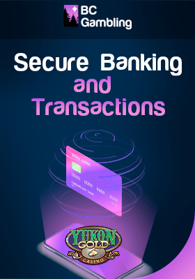 A credit card in a spin loop and casino logo for Secure Banking and transactions